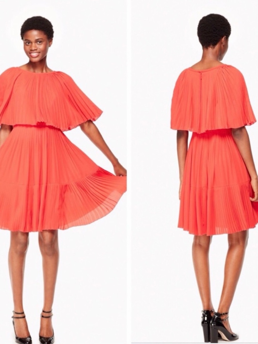 Persimmon Grove Pleated Cap Dress